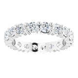 10K Gold Round Natural Diamond Shared-Prong Eternity Band – 3.5 mm Stones - White Gold - view 3