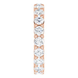 10K Gold Round Natural Diamond Shared-Prong Eternity Band – 3.2 mm Stones - Rose Gold - view 4