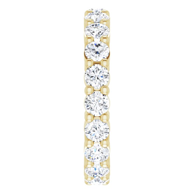 14K Gold Round Lab-Grown Diamond Shared-Prong Eternity Band – 3.2 mm Stones - Yellow Gold - view 4