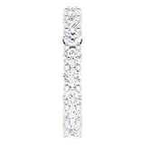 10K Gold Round Natural Diamond Shared-Prong Eternity Band – 3.2 mm Stones - White Gold - view 4