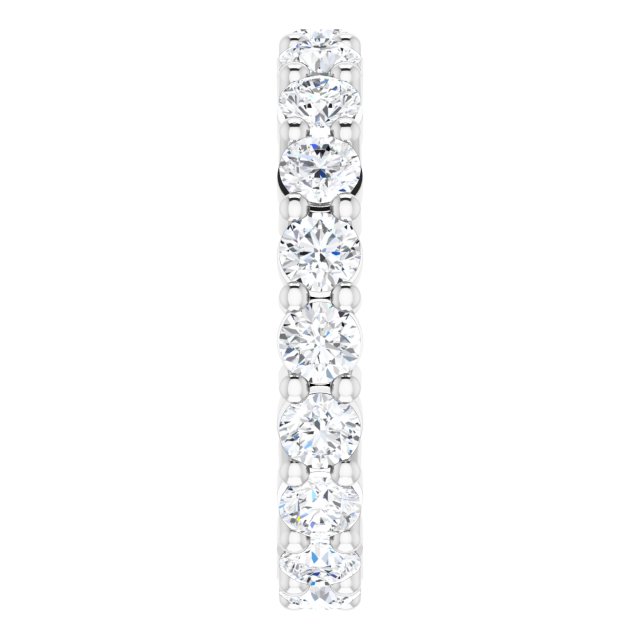 10K Gold Round Natural Diamond Shared-Prong Eternity Band – 3.2 mm Stones - White Gold - view 4