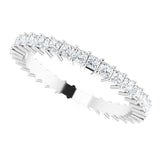 10K Gold Square Natural Diamond Shared-Prong Eternity Band – 1.75x1.75 mm Stones - White Gold - view 5