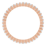 10K Gold Square Natural Diamond Shared-Prong Eternity Band – 1.5x1.5 mm Stones - Rose Gold - view 2
