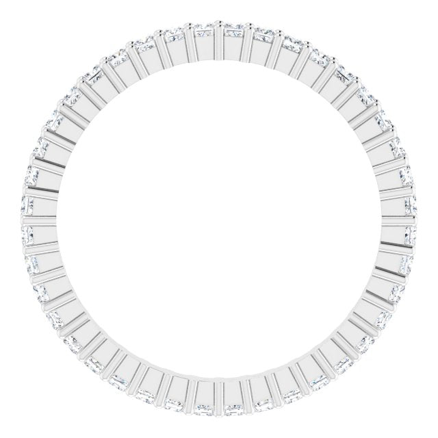 10K Gold Square Natural Diamond Shared-Prong Eternity Band – 1.5x1.5 mm Stones - White Gold - view 2