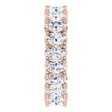 10K Gold Oval Lab-Grown Diamond Shared-Prong Eternity Band – 5x3 mm Stones - Rose Gold - view 4