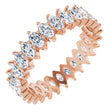 14K Gold Marquise Natural Diamond Shared-Prong Eternity Band – 4.25x2.25 mm Stones - Rose Gold