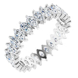 Platinum Marquise Natural Diamond Shared-Prong Eternity Band – 4.25x2.25 mm Stones