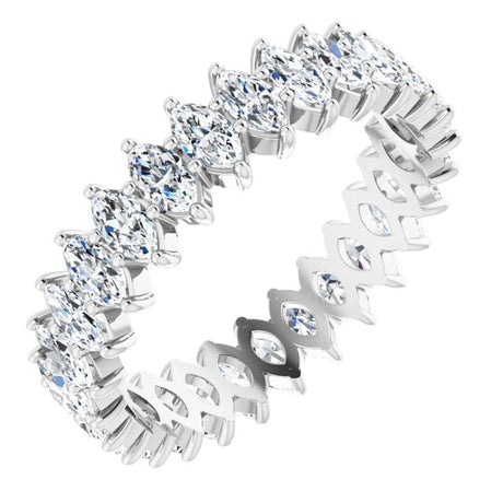 Platinum Marquise Lab-Grown Diamond Shared-Prong Eternity Band – 4.25x2.25 mm Stones