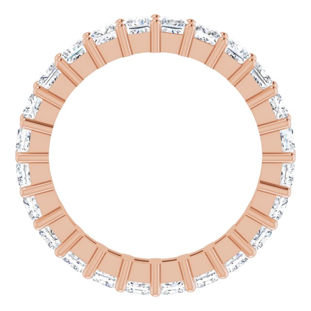 10K Gold Square Natural Diamond Shared-Prong Eternity Band – 2.75x2.75 mm Stones - Rose Gold - view 2