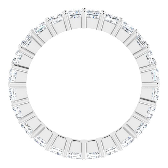 10K Gold Square Natural Diamond Shared-Prong Eternity Band – 2.75x2.75 mm Stones - White Gold - view 2