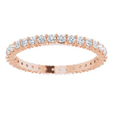 10K Gold Round Lab-Grown Diamond Shared-Prong Eternity Band – 1.75 mm Stones - Rose Gold - view 3