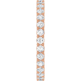 10K Gold Round Natural Diamond Shared-Prong Eternity Band – 2 mm Stones - Rose Gold - view 4
