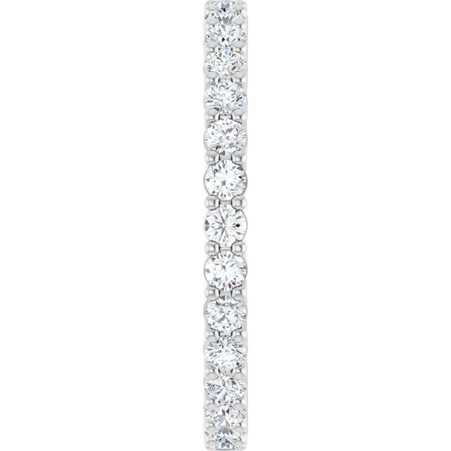 10K Gold Round Lab-Grown Diamond Shared-Prong Eternity Band – 2 mm Stones - White Gold - view 4