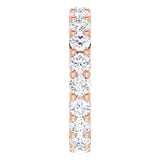 10K Gold Round Natural Diamond Shared-Prong Eternity Band – 3.4 mm Stones - Rose Gold - view 4