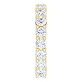 14K Gold Round Lab-Grown Diamond Shared-Prong Eternity Band – 3.4 mm Stones - Yellow Gold - view 4