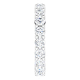 10K Gold Round Natural Diamond Shared-Prong Eternity Band – 3.4 mm Stones - White Gold - view 4