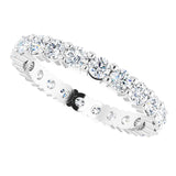 10K Gold Round Natural Diamond Shared-Prong Eternity Band – 2.75 mm Stones - White Gold - view 5