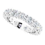 14K Gold Round Lab-Grown Diamond Shared-Prong Eternity Band – 3.8 mm Stones - White Gold - view 5
