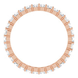 14K Gold Asscher Lab-Grown Diamond Shared-Prong Eternity Band – 2x2 mm Stones - Rose Gold - view 2