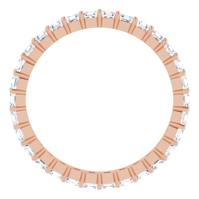 14K Gold Asscher Lab-Grown Diamond Shared-Prong Eternity Band – 2x2 mm Stones - Rose Gold - view 2