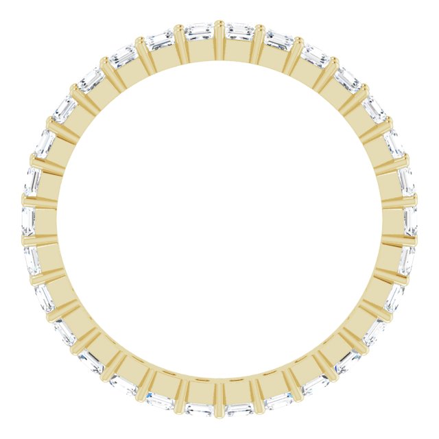 14K Gold Asscher Lab-Grown Diamond Shared-Prong Eternity Band – 2x2 mm Stones - Yellow Gold - view 2