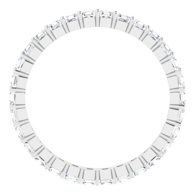 Platinum Asscher Lab-Grown Diamond Shared-Prong Eternity Band – 2x2 mm Stones - view 2