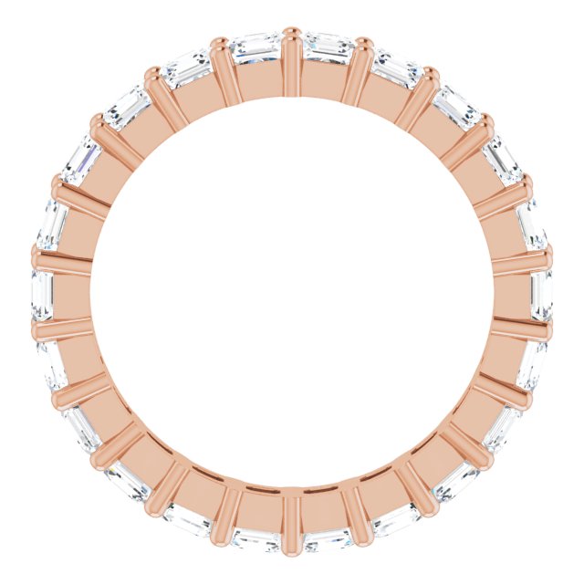 14K Gold Asscher Lab-Grown Diamond Shared-Prong Eternity Band – 3x3 mm Stones - Rose Gold - view 2