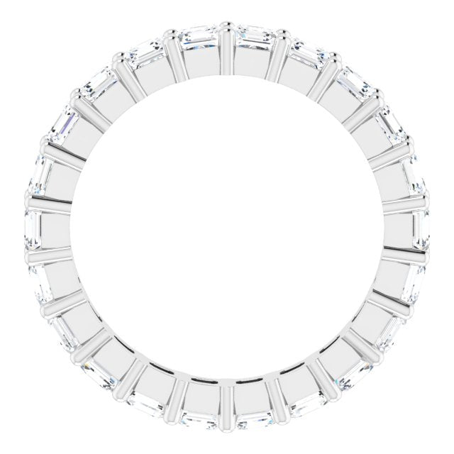Platinum Asscher Lab-Grown Diamond Shared-Prong Eternity Band – 3x3 mm Stones - view 2