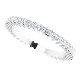 10K Gold Square Lab-Grown Diamond Shared-Prong Eternity Band – 1.5x1.5 mm Stones - White Gold - view 5