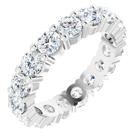 10K Gold Round Lab-Grown Diamond Shared-Prong Eternity Band – 3.75 mm Stones - White Gold