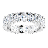 10K Gold Oval Lab-Grown Diamond Shared-Prong Eternity Band – 5x3 mm Stones - White Gold - view 3