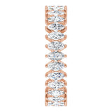 14K Gold Marquise Natural Diamond Shared-Prong Eternity Band – 4x2 mm Stones - Rose Gold - view 4