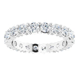 10K Gold Round Lab-Grown Diamond Shared-Prong Eternity Band – 3.2 mm Stones - White Gold - view 3
