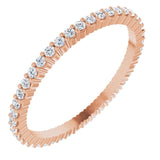 14K Gold Round Lab-Grown Diamond Shared-Prong Eternity Band – 1.3 mm Stones - Rose Gold