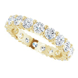 14K Gold Round Lab-Grown Diamond Shared-Prong Eternity Band – 3.4 mm Stones - Yellow Gold - view 5