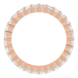 10K Gold Square Lab-Grown Diamond Shared-Prong Eternity Band – 2.25x2.25 mm Stones - Rose Gold - view 2
