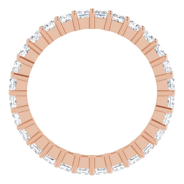 10K Gold Square Lab-Grown Diamond Shared-Prong Eternity Band – 2.25x2.25 mm Stones - Rose Gold - view 2