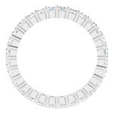 10K Gold Square Natural Diamond Shared-Prong Eternity Band – 2.25x2.25 mm Stones - White Gold - view 2