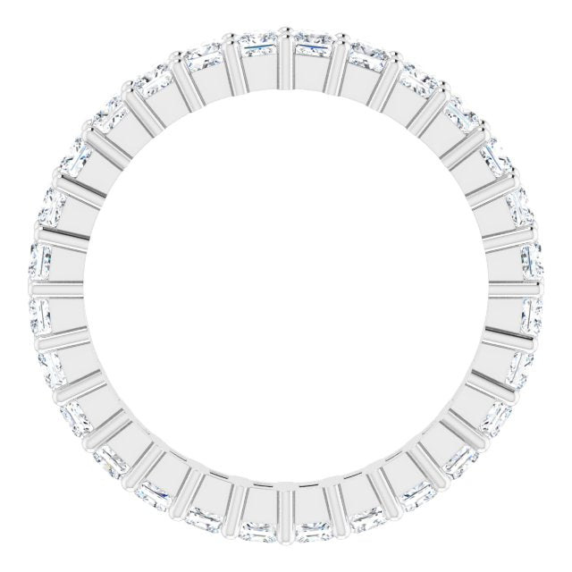 10K Gold Square Natural Diamond Shared-Prong Eternity Band – 2.25x2.25 mm Stones - White Gold - view 2