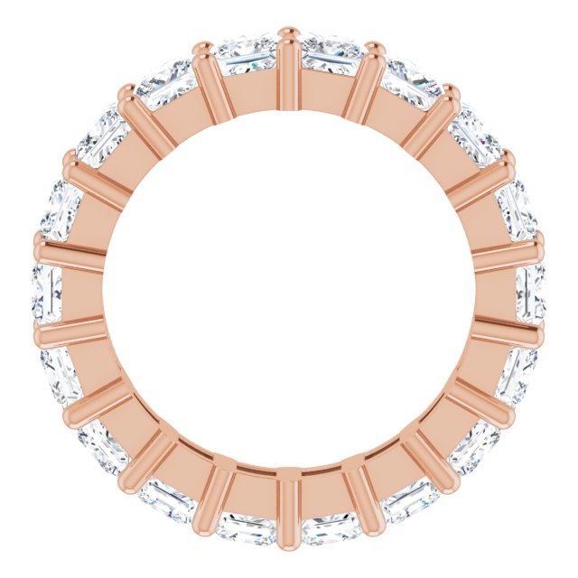 10K Gold Square Natural Diamond Shared-Prong Eternity Band – 3.75x3.75 mm Stones - Rose Gold - view 2