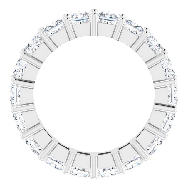 10K Gold Square Natural Diamond Shared-Prong Eternity Band – 3.75x3.75 mm Stones - White Gold - view 2