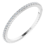 10K Gold Round Lab-Grown Diamond Shared-Prong Eternity Band – 1 mm Stones - White Gold