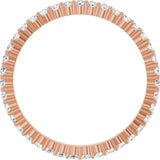 10K Gold Round Lab-Grown Diamond Shared-Prong Eternity Band – 1.5 mm Stones - Rose Gold - view 2