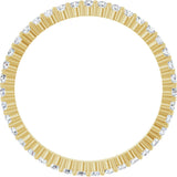 14K Gold Round Natural Diamond Shared-Prong Eternity Band – 1.5 mm Stones - Yellow Gold - view 2