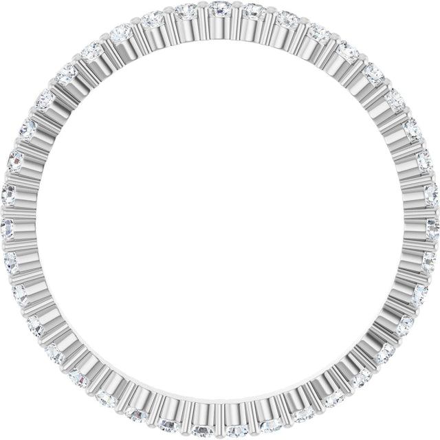 10K Gold Round Lab-Grown Diamond Shared-Prong Eternity Band – 1.5 mm Stones - White Gold - view 2