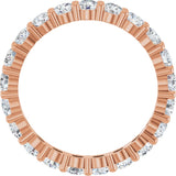 10K Gold Round Natural Diamond Shared-Prong Eternity Band – 3 mm Stones - Rose Gold - view 2