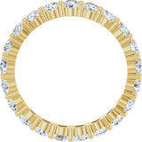 14K Gold Round Natural Diamond Shared-Prong Eternity Band – 3 mm Stones (1 7/8–2 CTW) - Yellow Gold - view 2