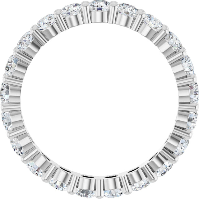 10K Gold Round Natural Diamond Shared-Prong Eternity Band – 3 mm Stones - White Gold - view 2