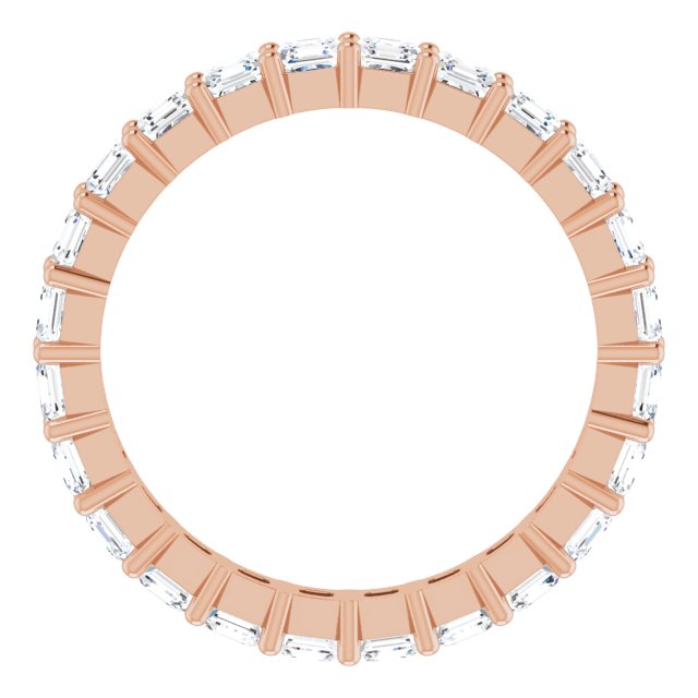 14K Gold Asscher Lab-Grown Diamond Shared-Prong Eternity Band – 2.6x2.6 mm Stones - Rose Gold - view 2