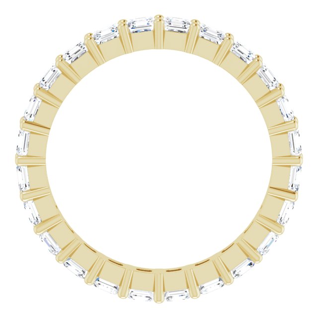 14K Gold Asscher Lab-Grown Diamond Shared-Prong Eternity Band – 2.6x2.6 mm Stones - Yellow Gold - view 2